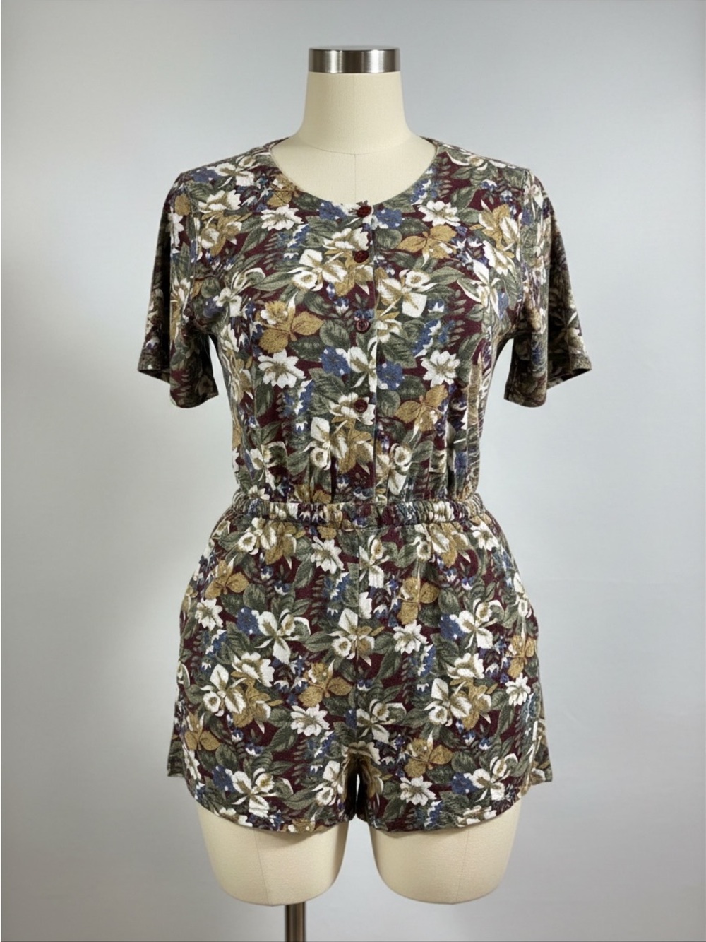 New Look Floral Romper (Size: M) Short Sleeve Cotton (Women’s)